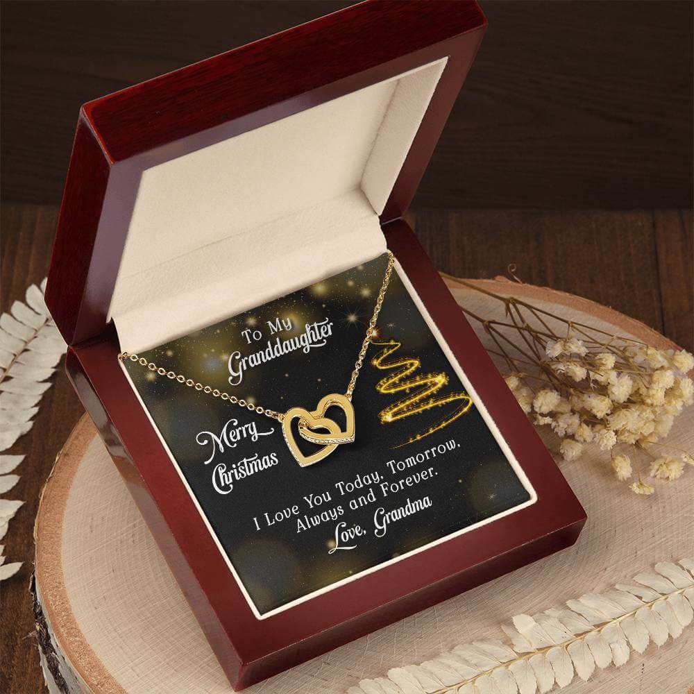 18K Gold finish 18K Gold Finish Christmas Gift for Granddaughter - Interlocking Hearts Necklace