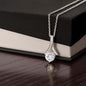 White Gold Finish Alluring Beauty Necklace For Her
