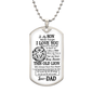 I Love You Military Chain Necklace for Son – Personalized Engraved Gift