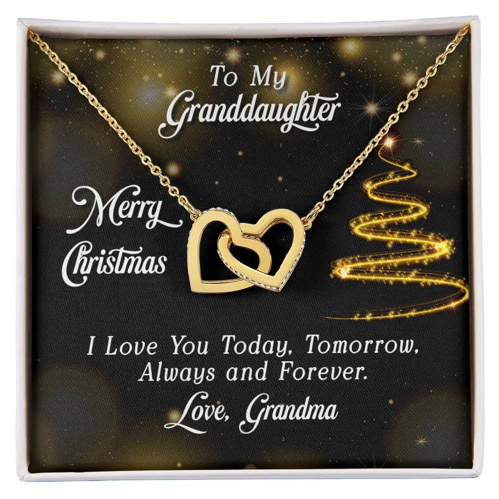 Interlocking Hearts Necklace - Perfect Christmas Gift for Granddaughter