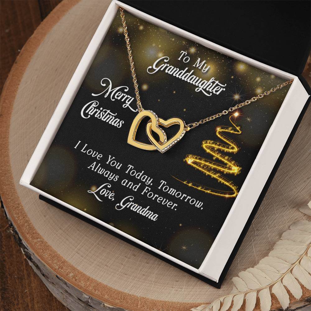 Interlocking Hearts Necklace - Perfect Christmas Gift for Granddaughter