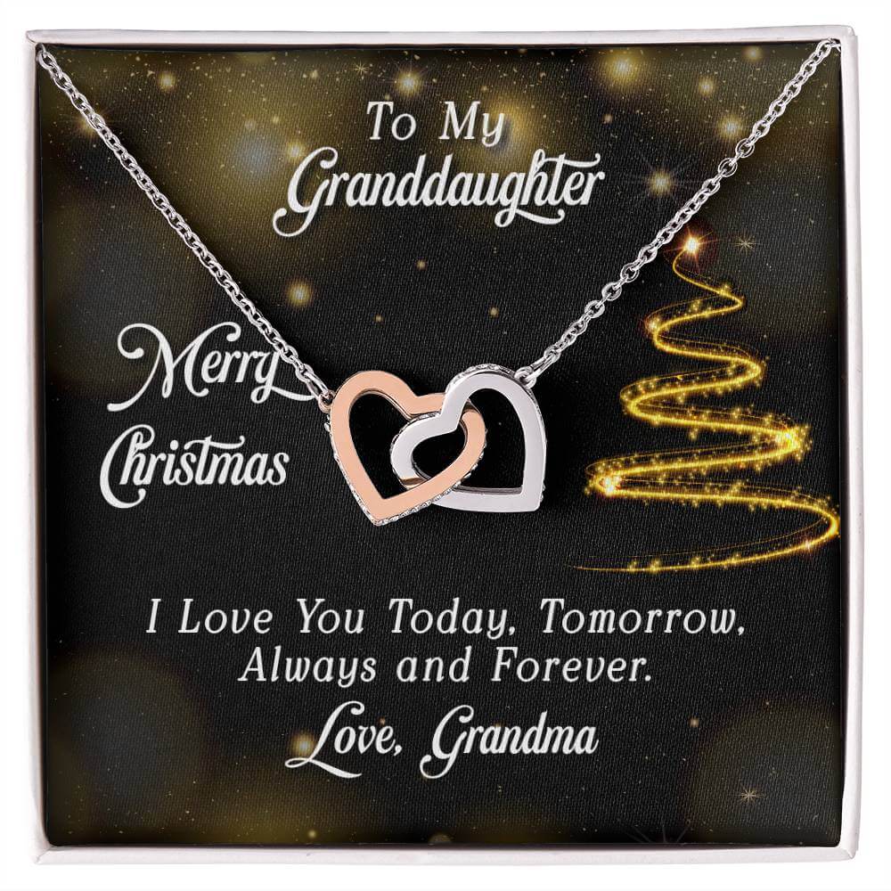 Interlocking Hearts Necklace - Perfect Christmas Gift for Granddaughter