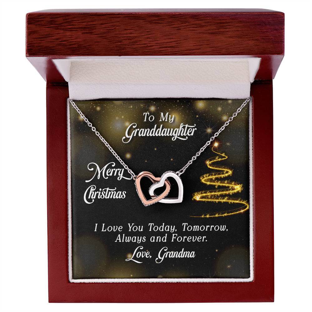 Interlocking Hearts Necklace - Perfect Christmas Gift for Granddaughter