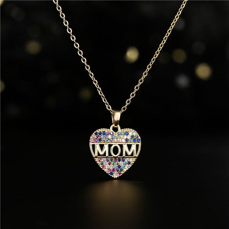 Peach Heart MOM Pendant Necklace - A Heartfelt Mother's Day Gift in Copper! - PrittiJewelry