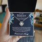 Silver Love Knot Necklace For Sister