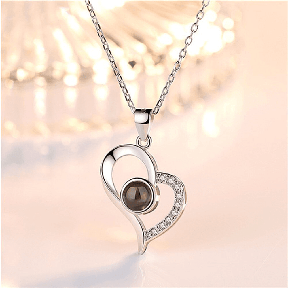 Personalized Heart Photo Projection Necklace - PrittiJewelry