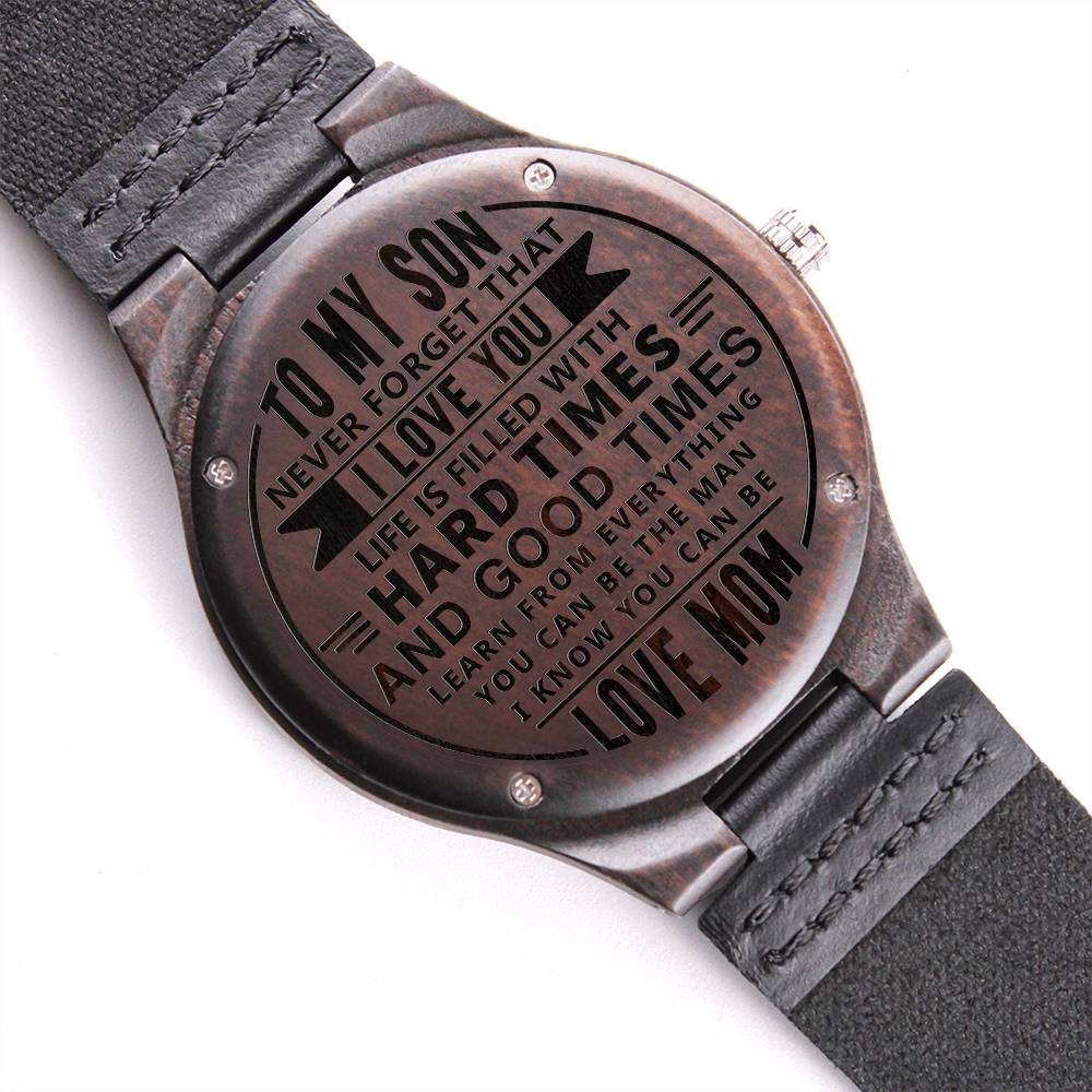 Engraved Wooden Watch for Son - Personalized Gift for Any Occasion - PrittiJewelry