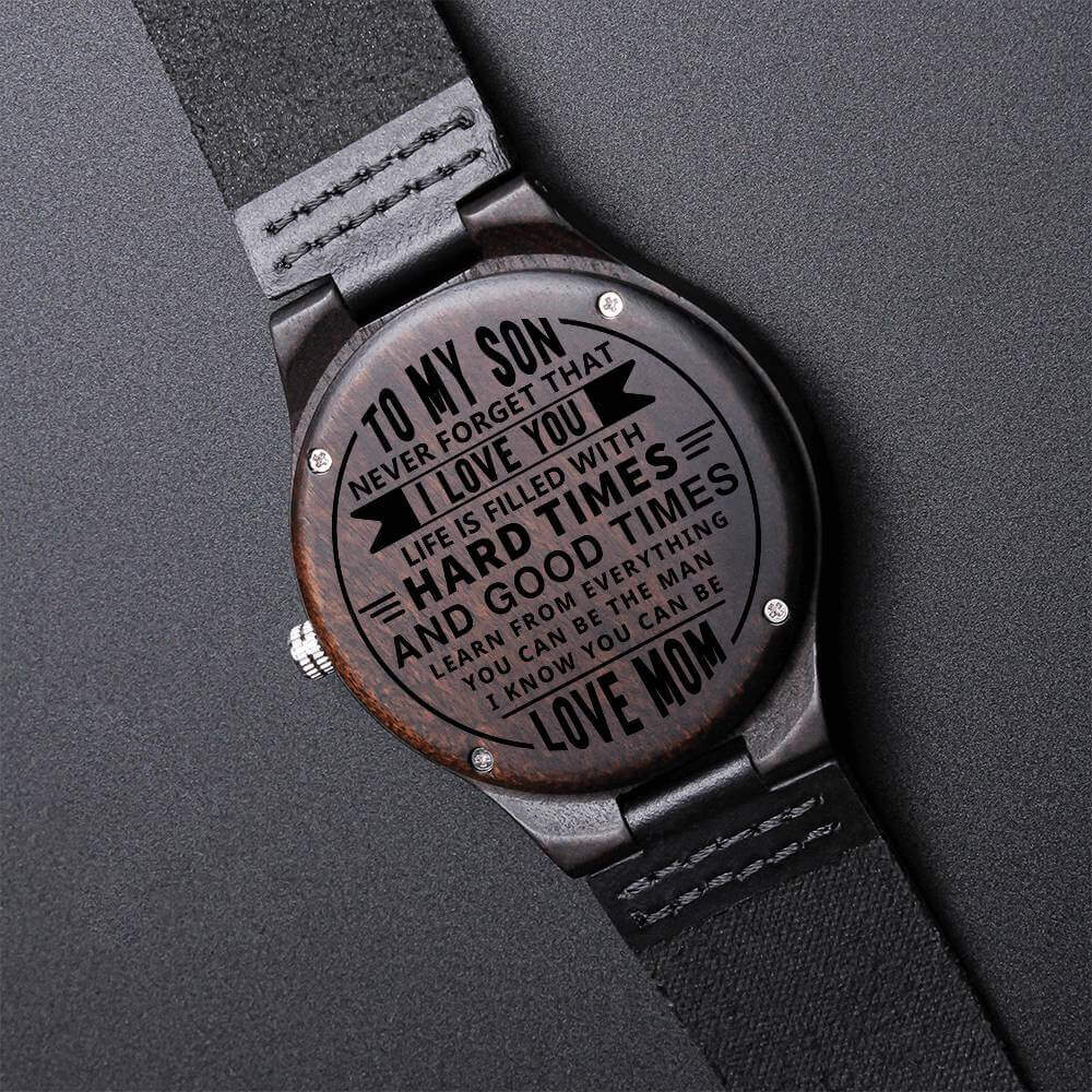 Engraved Wooden Watch for Son - Personalized Gift for Any Occasion - PrittiJewelry