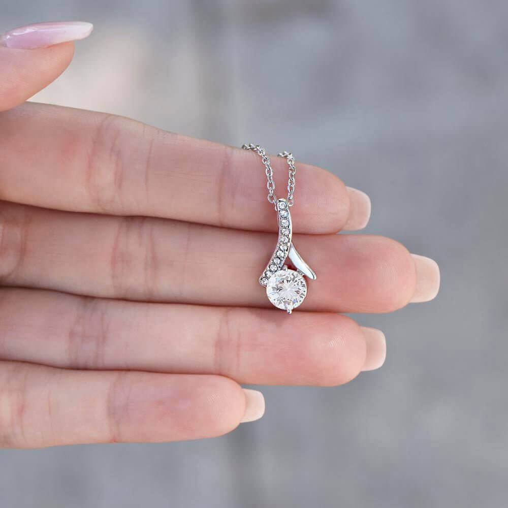 To My Daughter - Alluring Beauty Necklace (Yellow & White Gold Variants) with MC - A Timeless Gift of Love - PrittiJewelry