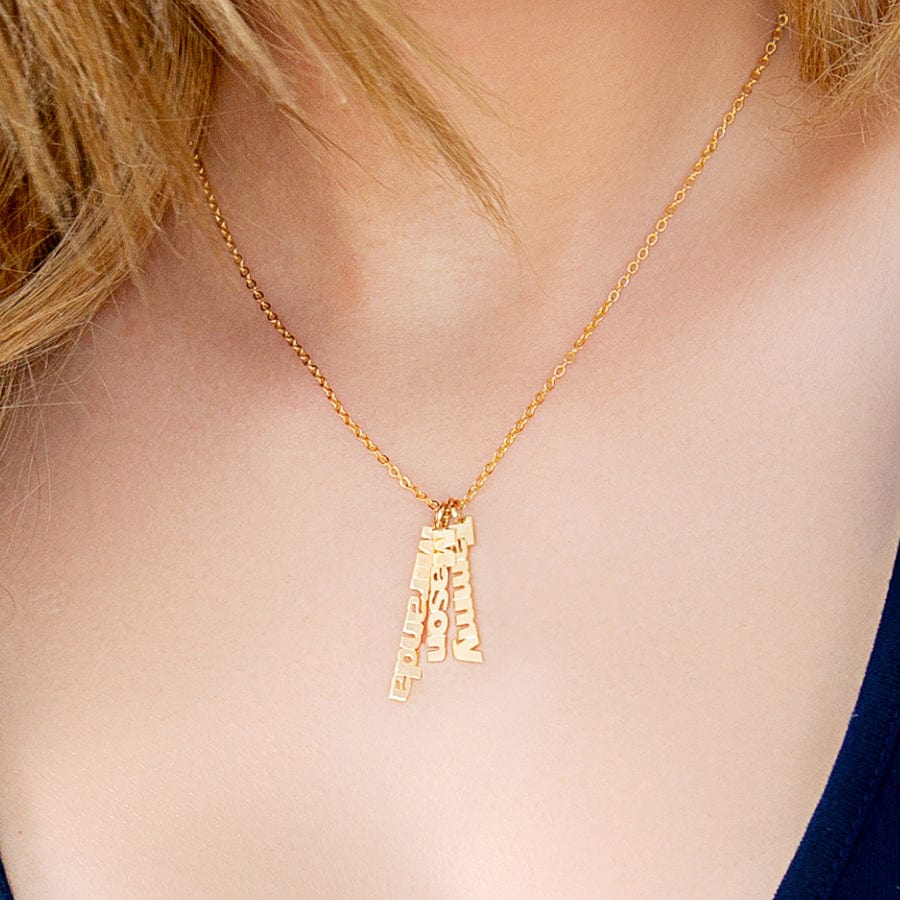 The Meaningful and Personalized Gift: The Vertical First Names Necklace - PrittiJewelry
