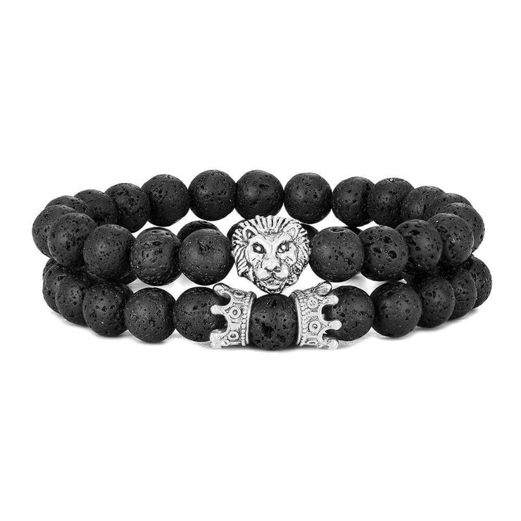 Lava Rock Lion Bracelet - Courageous Spirit