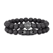 Lava Rock Lion Bracelet - Courageous Spirit