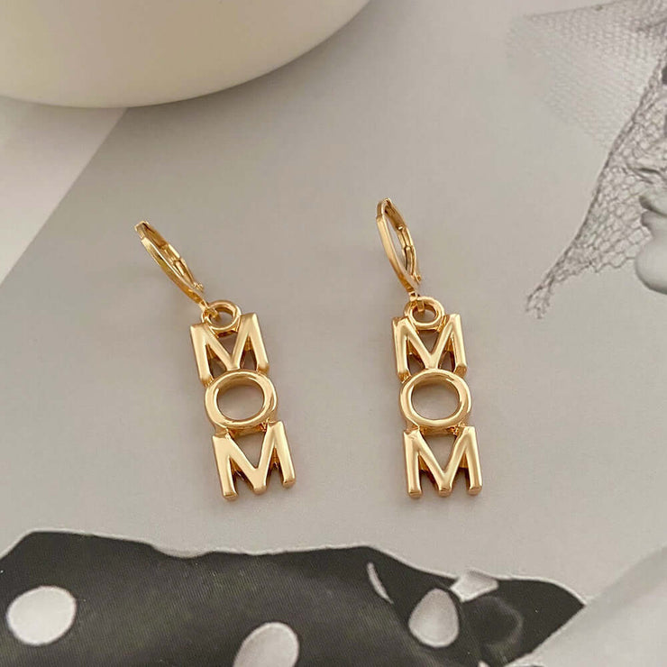 Retro Alphabet Letter Earrings Women Success