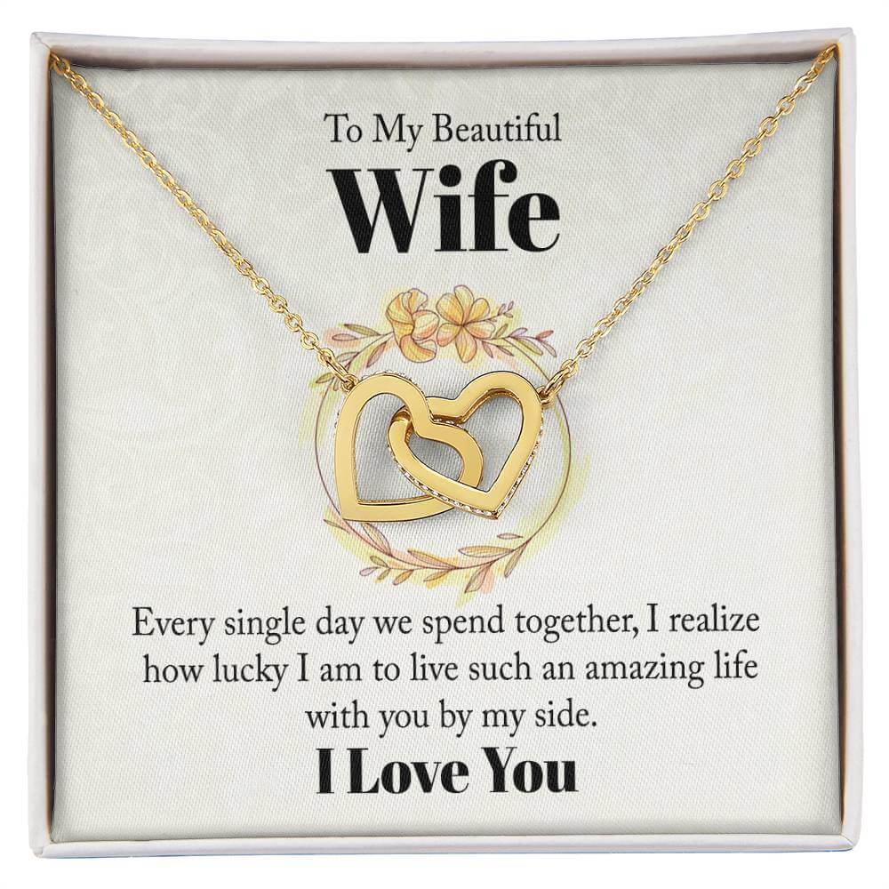 To My Wife - Interlocking Hearts Necklace