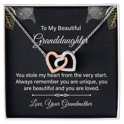 To My Beautiful Granddaughter | Interlocking Hearts Necklace