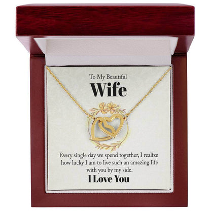 To My Wife - Interlocking Hearts Necklace