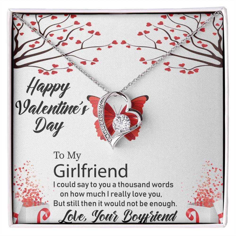 To My Girlfriend - Forever Love Heart Necklace - PrittiJewelry