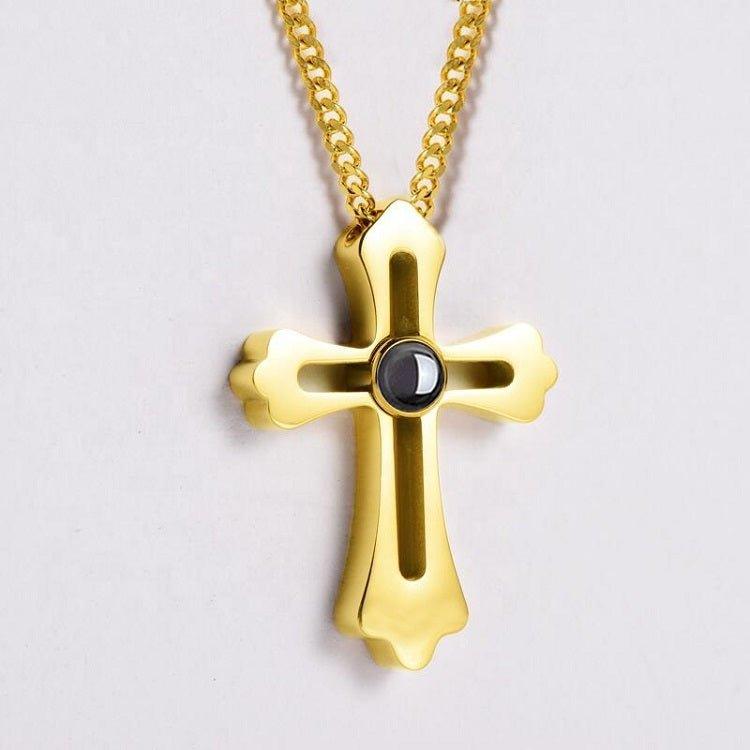 Personalized Cross Projection Necklace