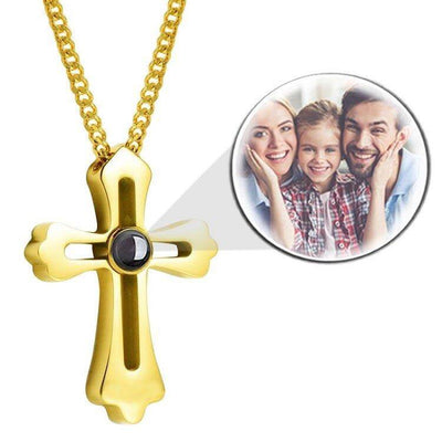 Personalized Cross Projection Necklace