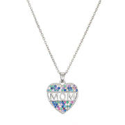 Peach Heart MOM Pendant Necklace