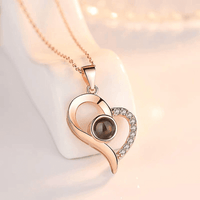 Load image into Gallery viewer, Gold Personalized Heart Photo Projection Necklace
