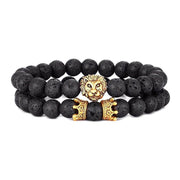 Lava Rock Lion Bracelet - Courageous Spirit