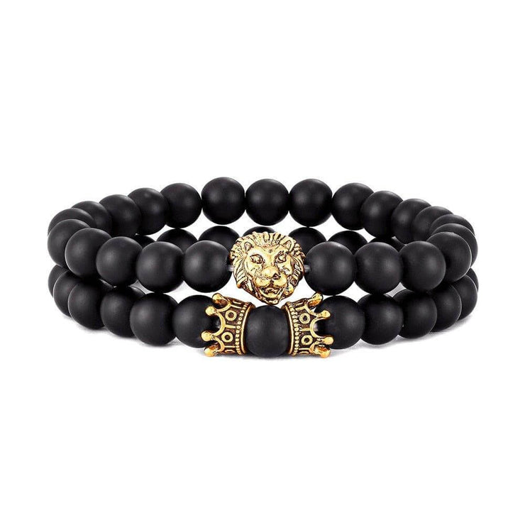 Lava Rock Lion Bracelet - Courageous Spirit