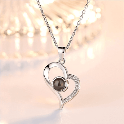 Personalized Heart Photo Projection Necklace