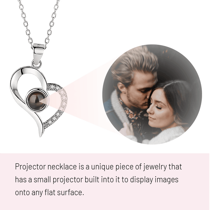 Personalized Heart Photo Projection Necklace