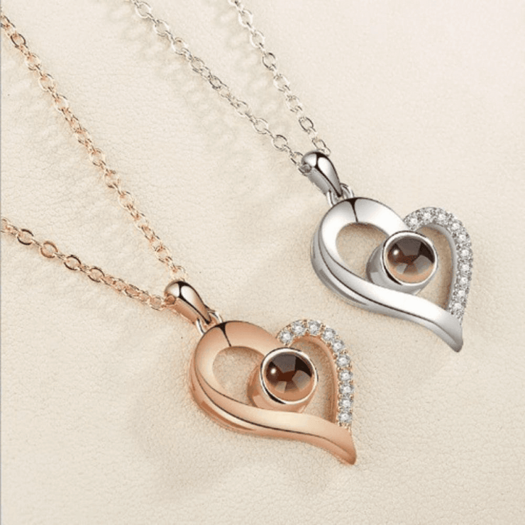 Personalized Heart Photo Projection Necklace