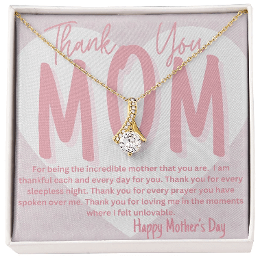 (Almost Sold Out) Thank You Mom Mother's Day Necklace - Alluring Beauty - PrittiJewelry