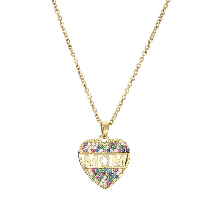 Peach Heart MOM Pendant Necklace - A Heartfelt Mother's Day Gift in Copper! - PrittiJewelry