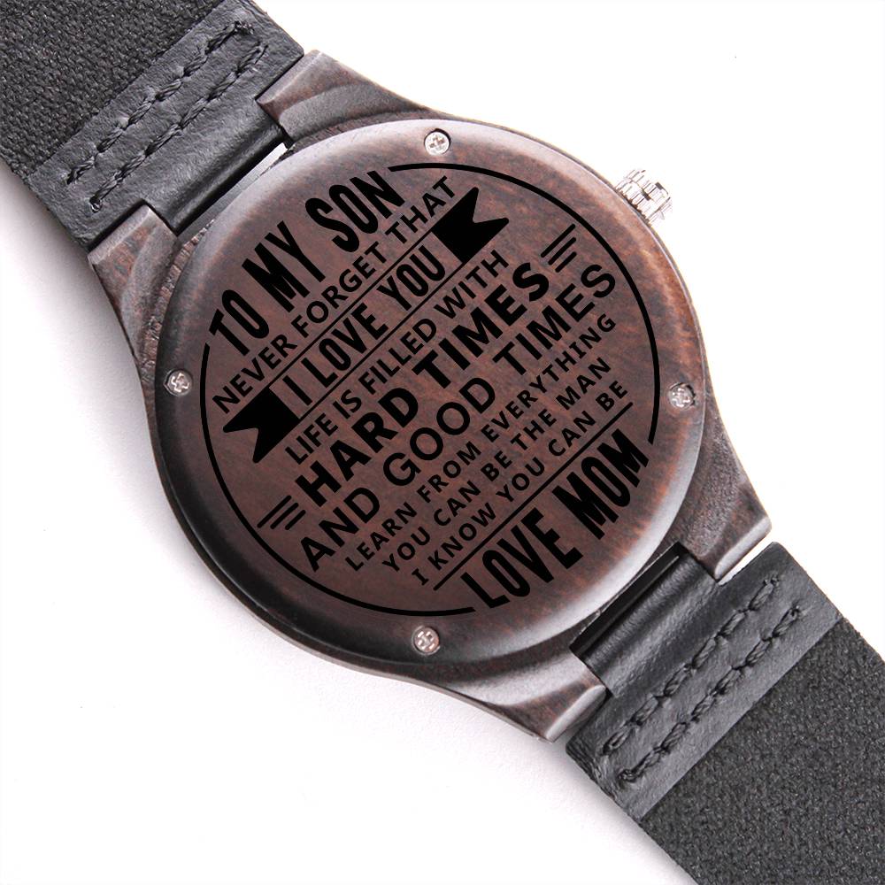 Engraved Wooden Watch for Son - Personalized Gift for Any Occasion - PrittiJewelry