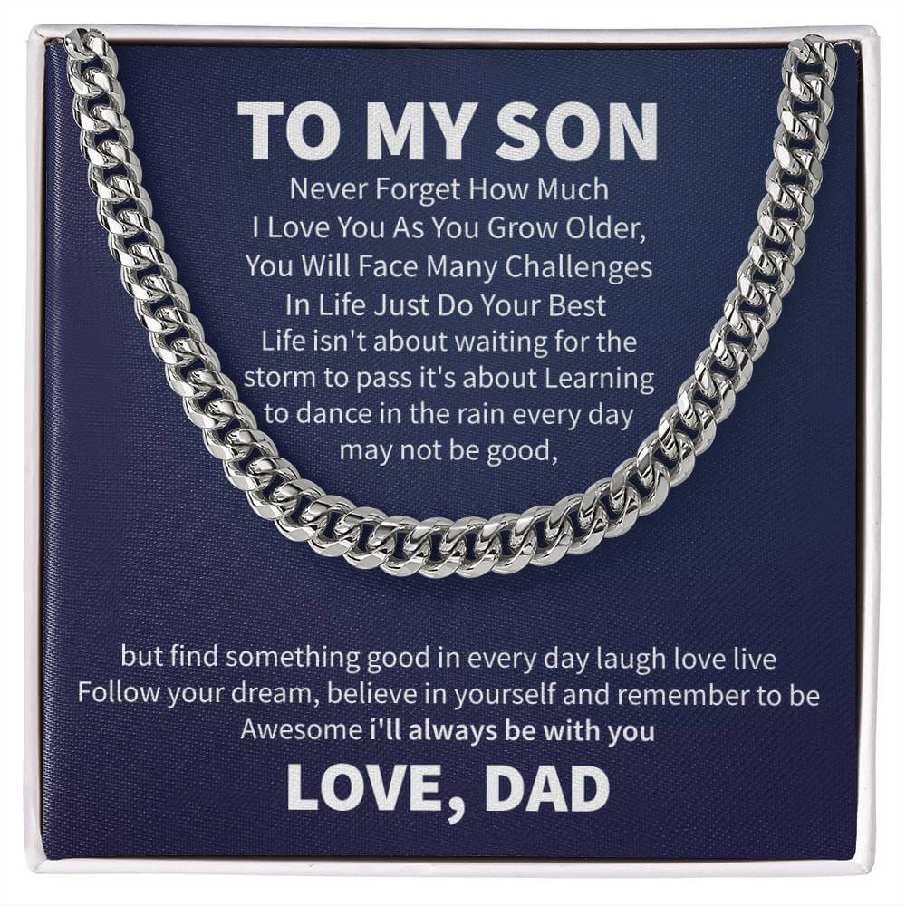 Cuban Link Chain Necklace For Son