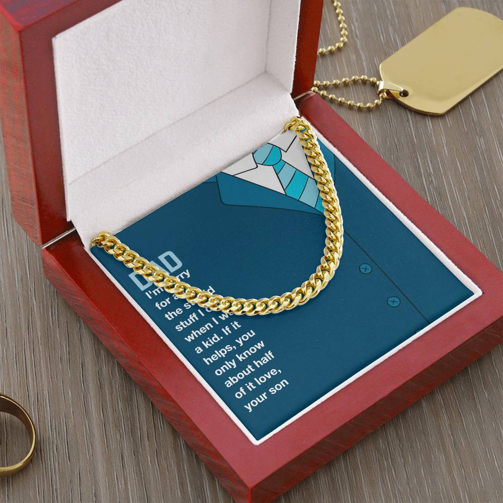 Cuban Link Chain For Dad (OREO + LUX BOX + LENGTH EXTENSION) - PrittiJewelry