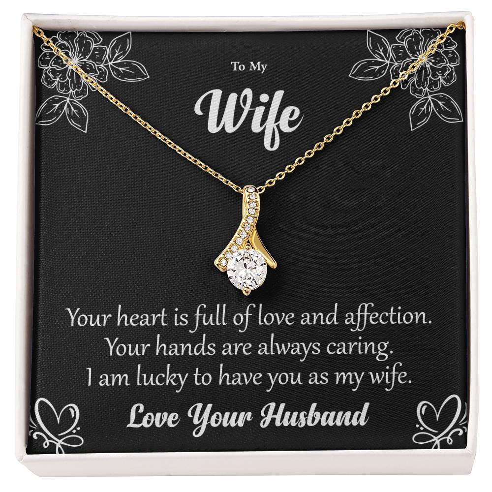 To My Wife - Alluring Beauty Necklace: A Gift That Will Make Her Smile - PrittiJewelry
