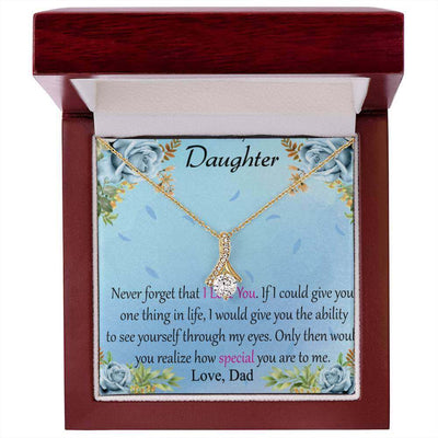 To My Daughter - Alluring Beauty Necklace (Yellow & White Gold Variants) with MC - A Timeless Gift of Love - PrittiJewelry