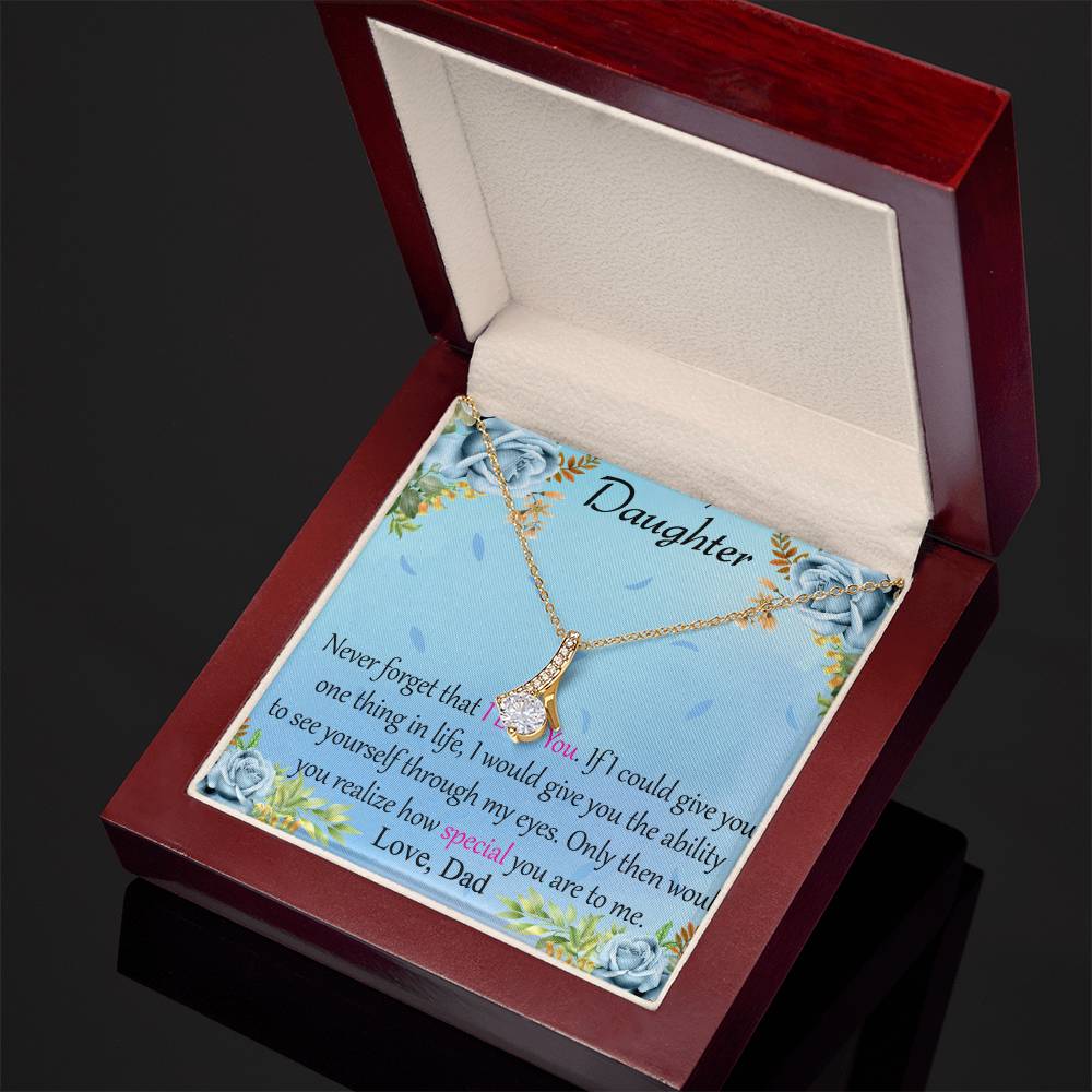 To My Daughter - Alluring Beauty Necklace (Yellow & White Gold Variants) with MC - A Timeless Gift of Love - PrittiJewelry