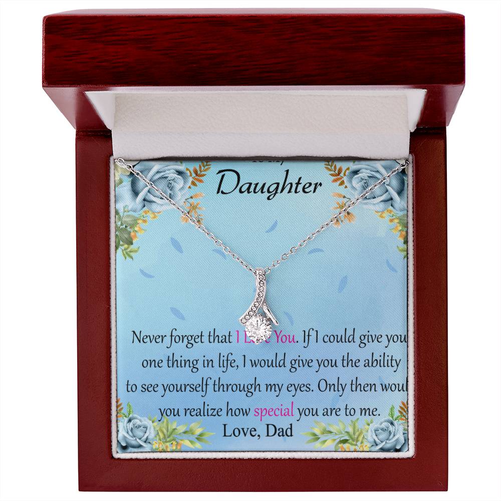 To My Daughter - Alluring Beauty Necklace (Yellow & White Gold Variants) with MC - A Timeless Gift of Love - PrittiJewelry