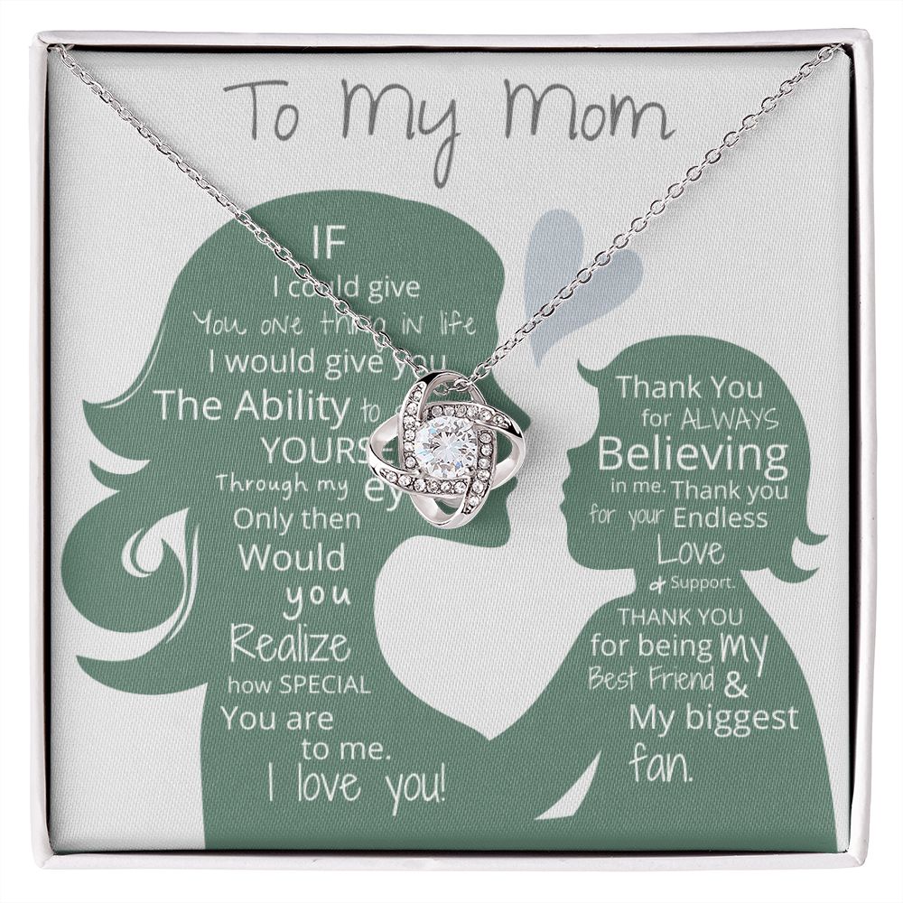 To My Mom Beautiful Love Knot Necklace - Great Mother's Day Gift - PrittiJewelry