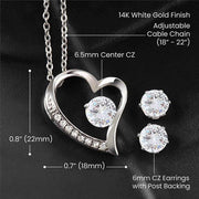 Friend Forever Necklace & CZ Earrings Gift Set