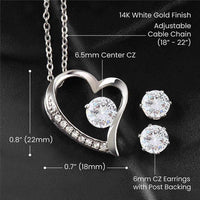 Load image into Gallery viewer, Friend Forever Necklace &amp; CZ Earrings Gift Set
